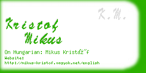 kristof mikus business card